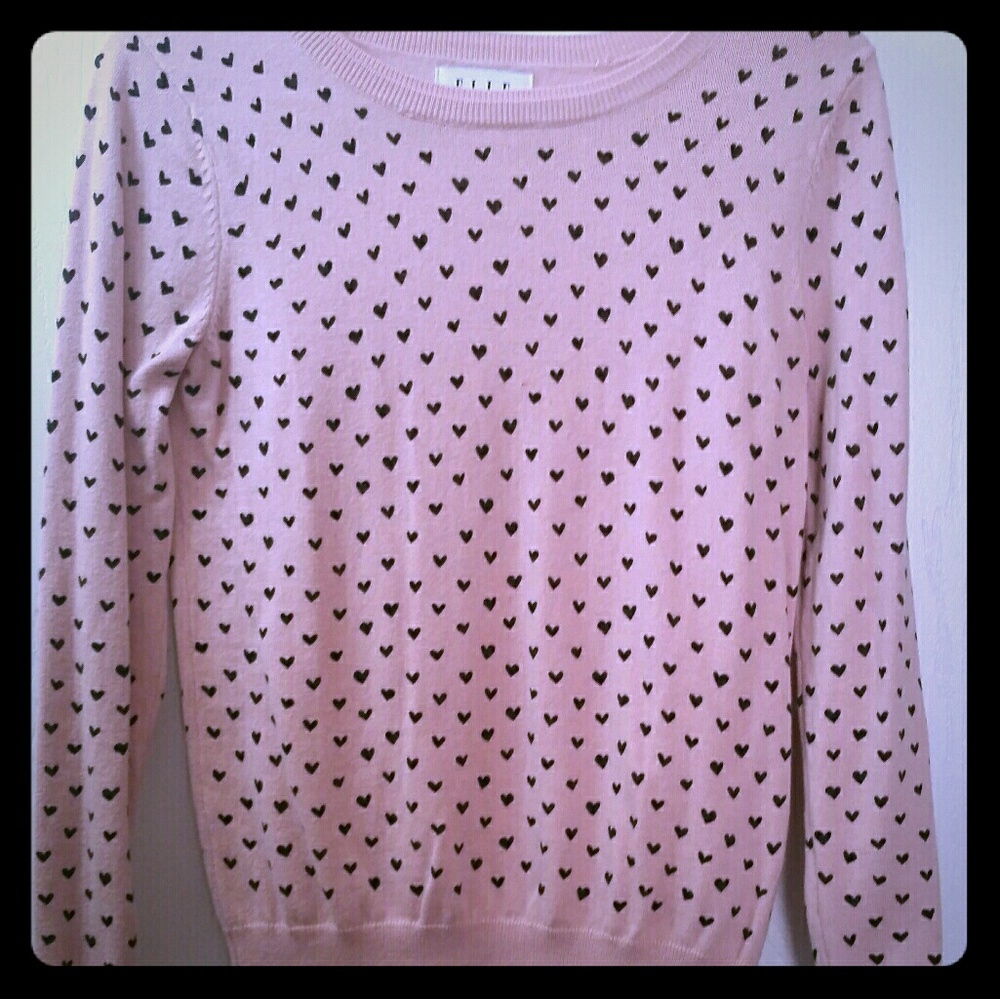 Black and pink heart sweater